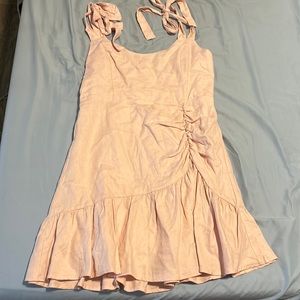 Pink Tie-Strap Mini Dress